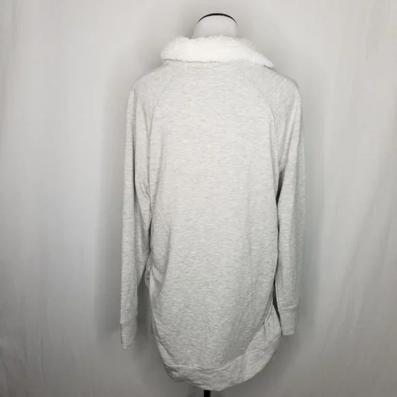 Maternity Sherpa Fleece Sweatshirt Light Gray - Picture 7 of 8